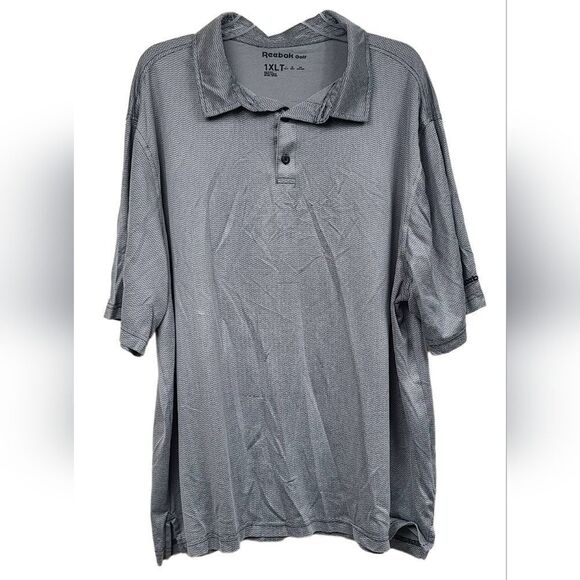 Reebok Men's 1XLT Golf Polo Shirt Gray Work School Uniform Activewear Big Tall - Picture 2 of 12